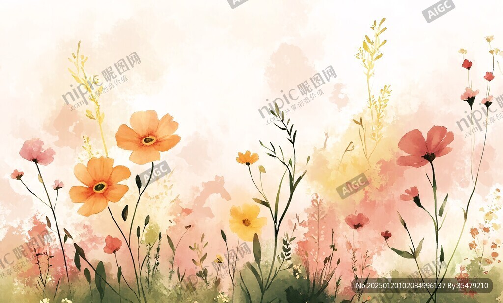 花丛插画