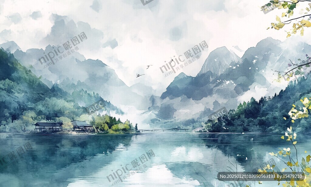 古风插画山水风光