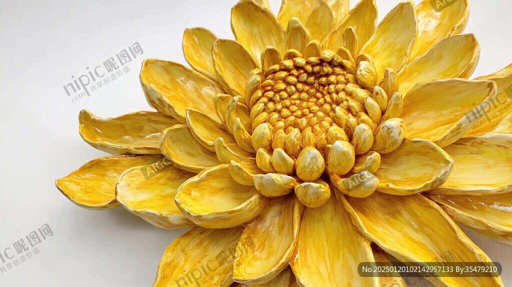 雕刻金莲花