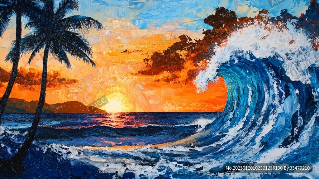 海浪美术绘画