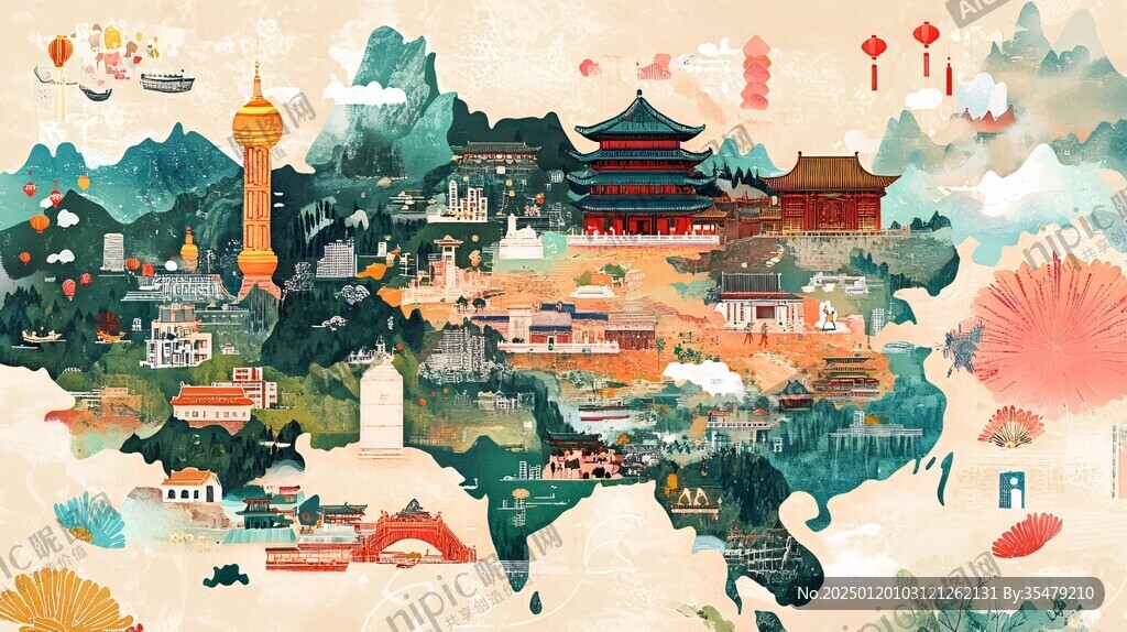 华南地区插画