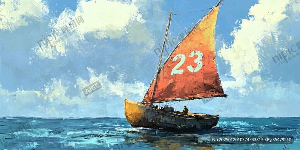 帆船插画