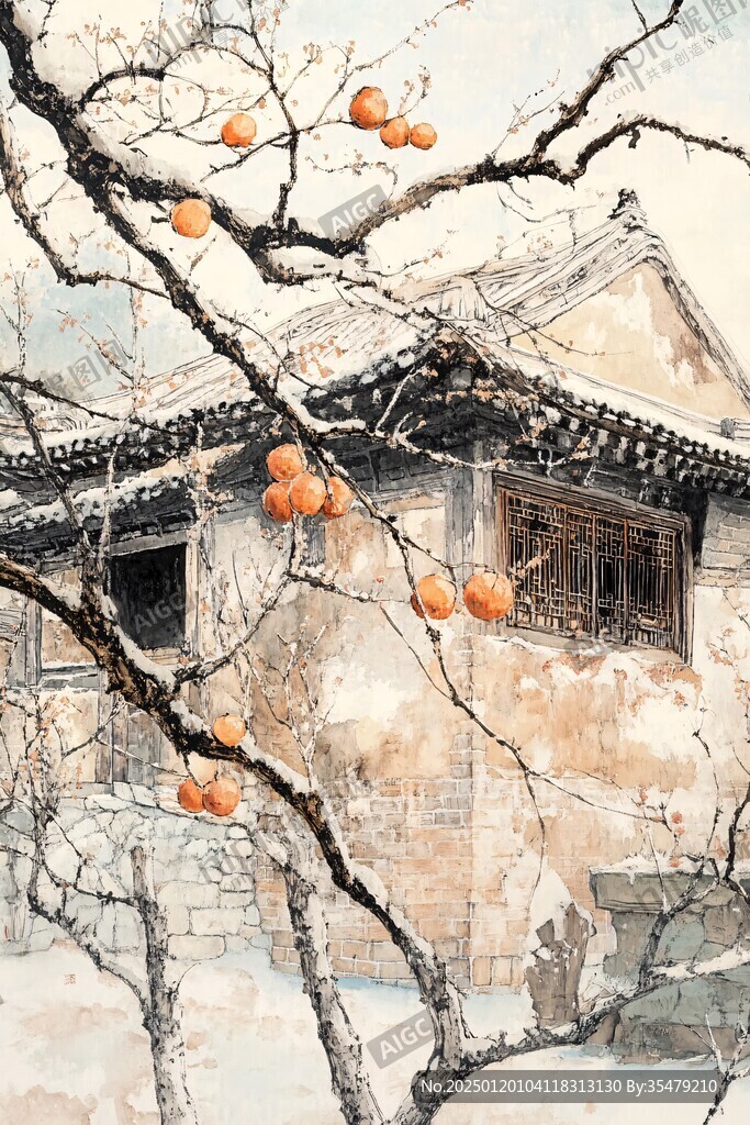 门口的柿树