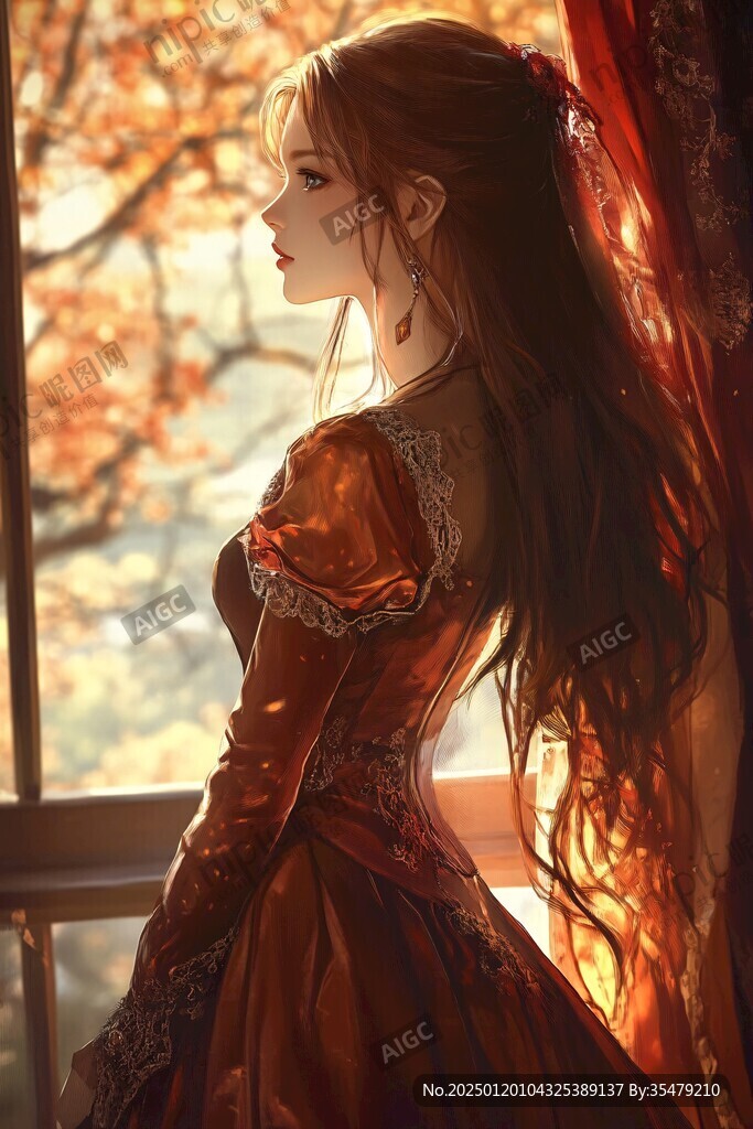 红衣少女设计古风