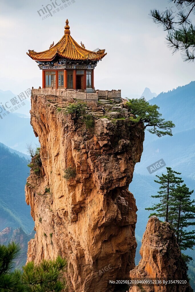 悬崖峭壁上的庙宇