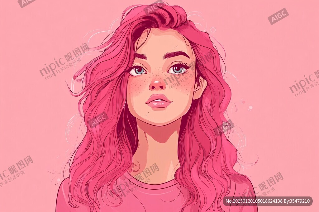 美女潮流插画