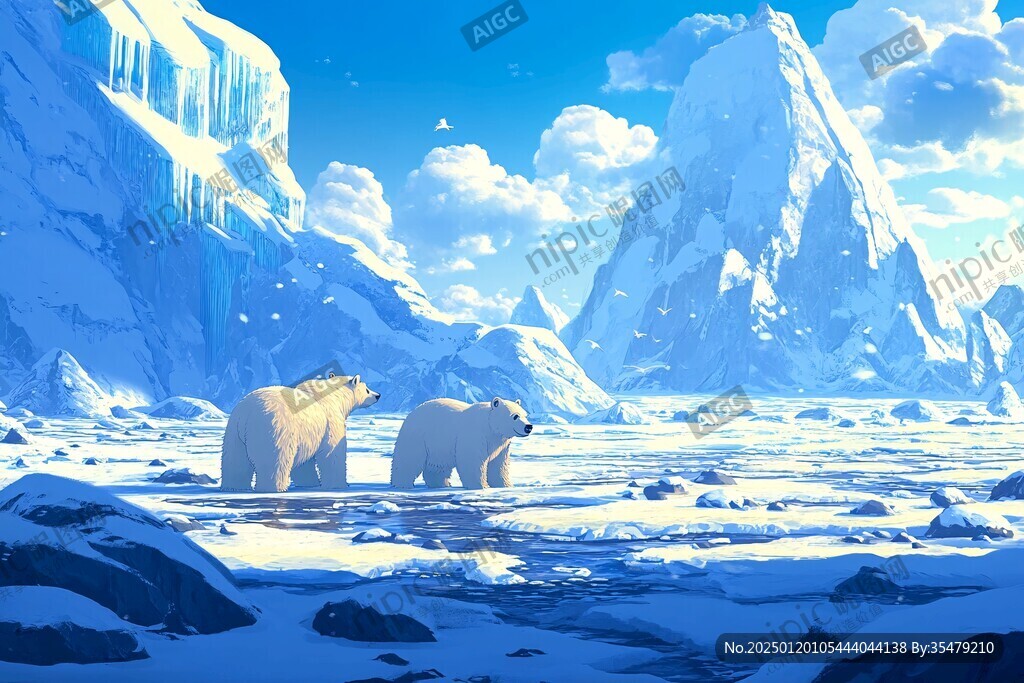 北极冰雪北极熊