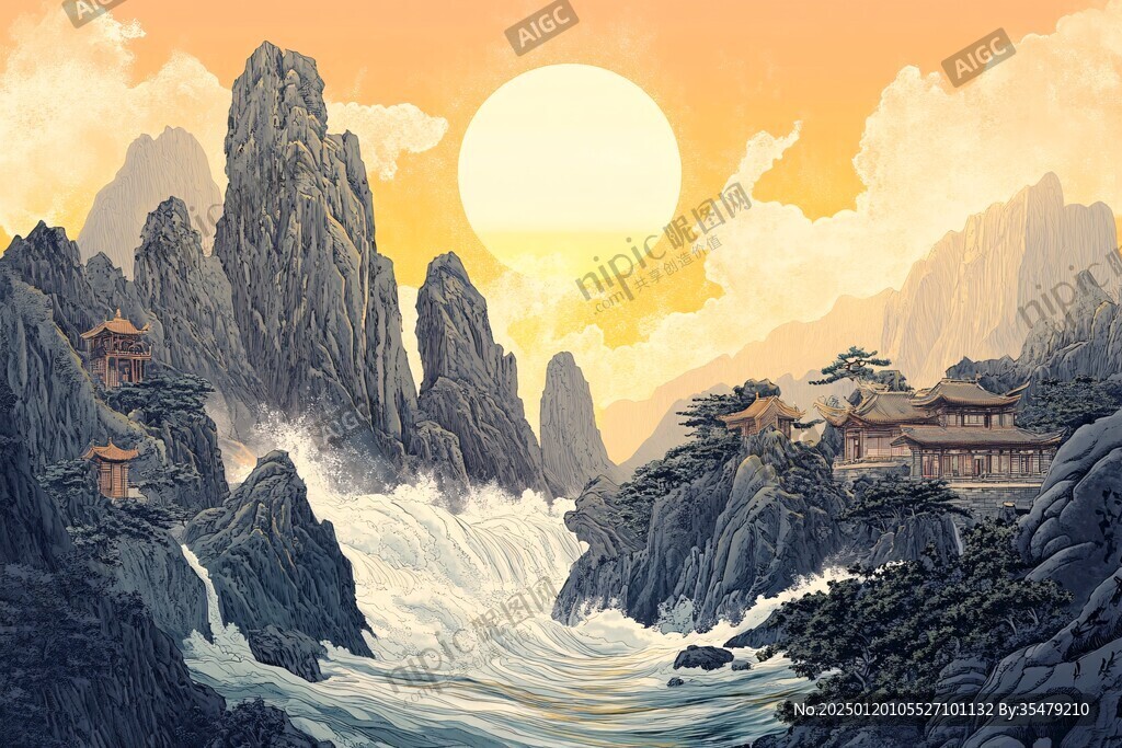 武当山插画