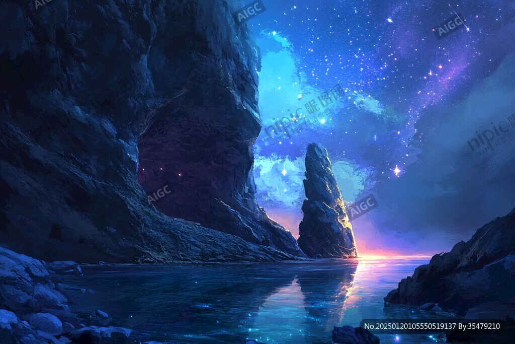星月河幻想插画