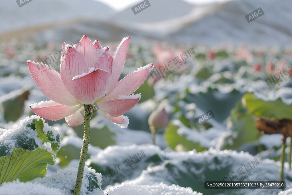冰雪荷花池