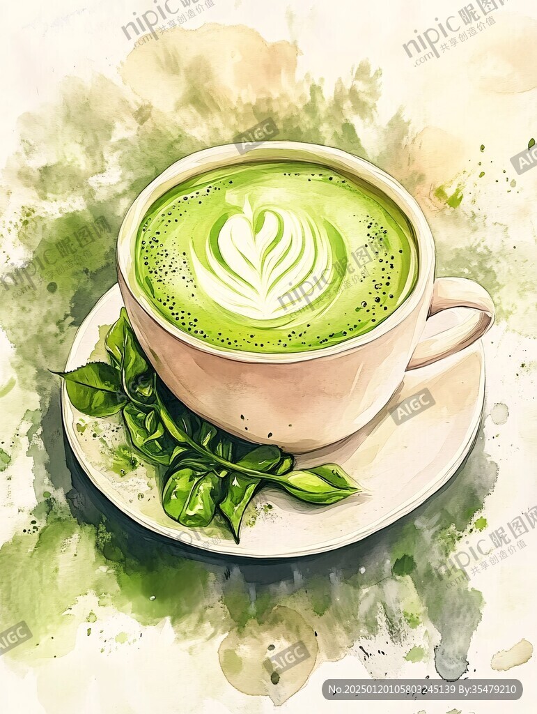 手绘果汁奶茶抹茶饮