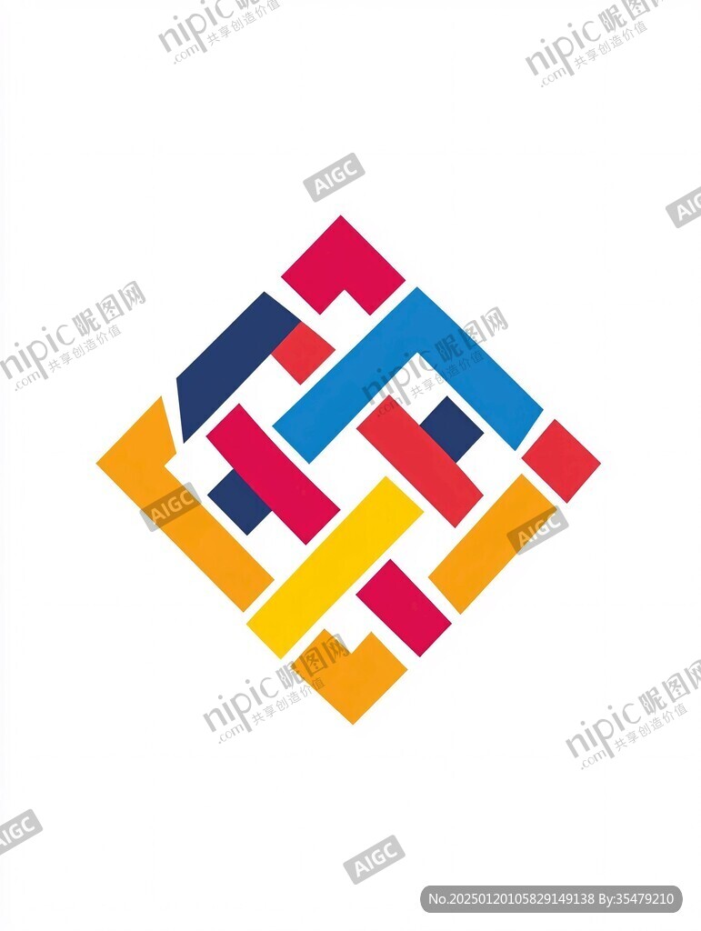 五彩菱形创意logo