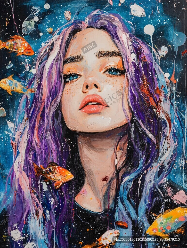 宇宙女孩插画