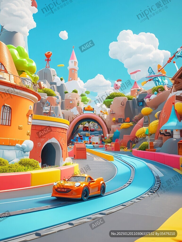 3d小汽车场景