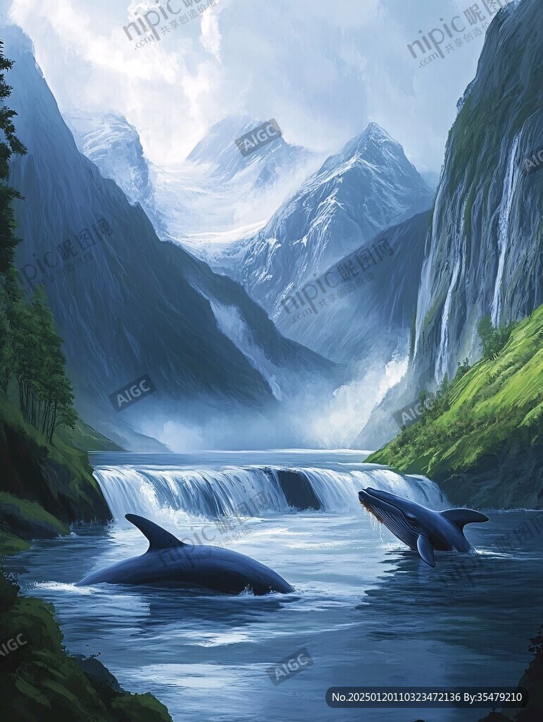 梦幻鲸鱼背景