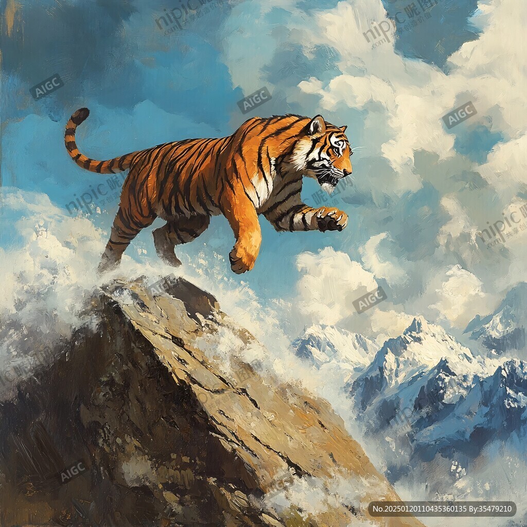 猛虎出山插画