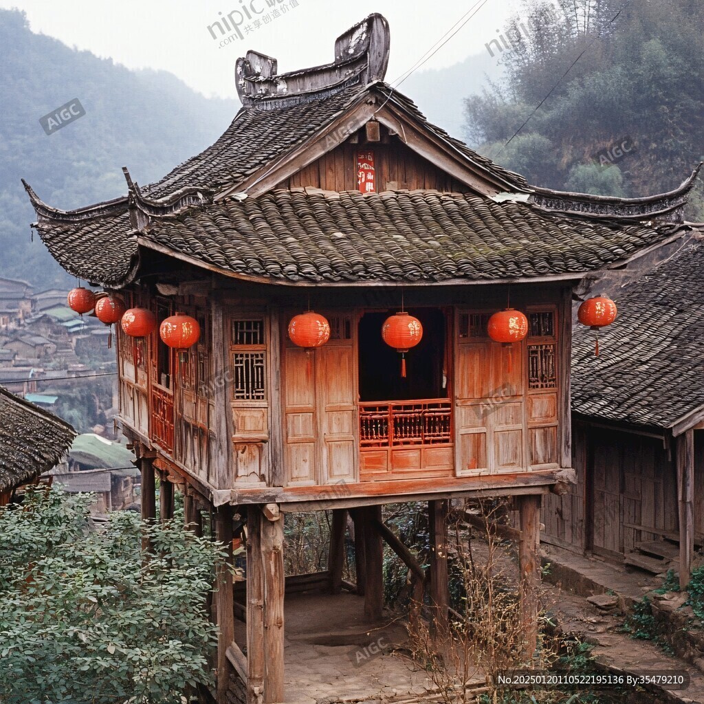 红灯笼吊脚楼