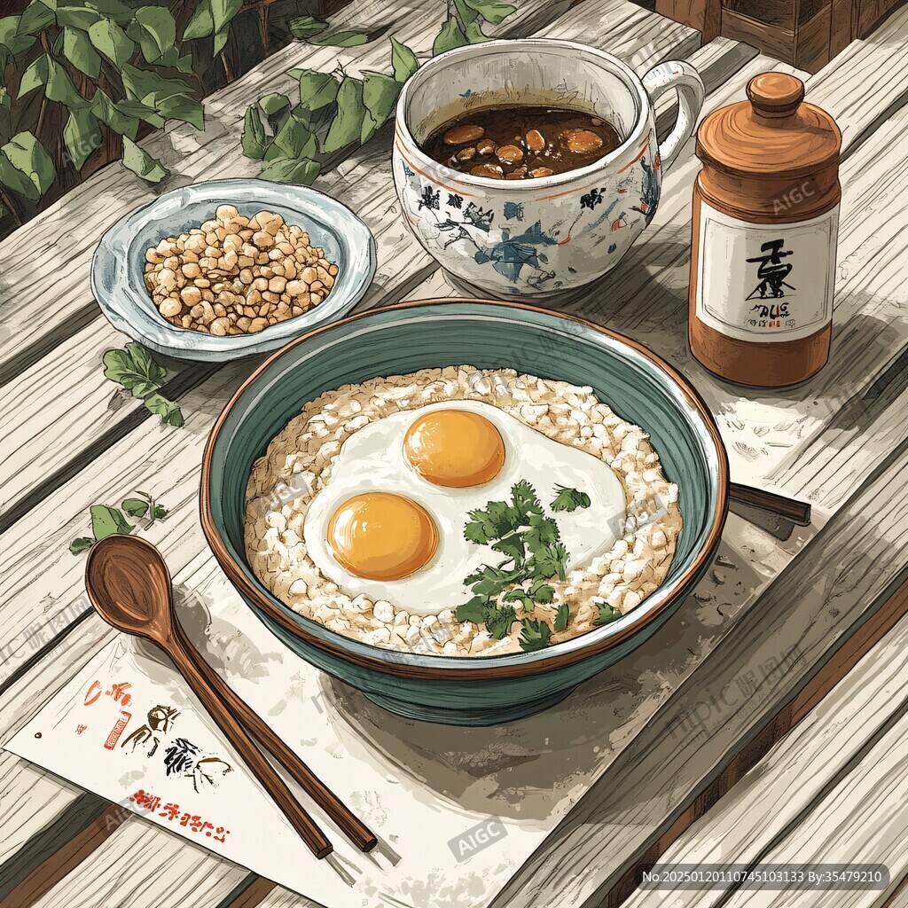 早餐美食插画