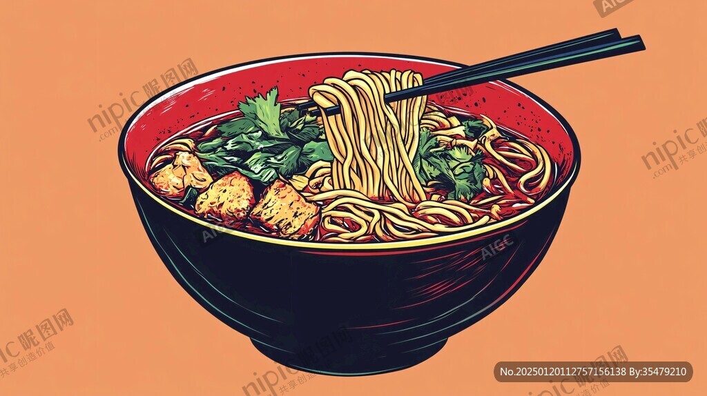 热干面插画