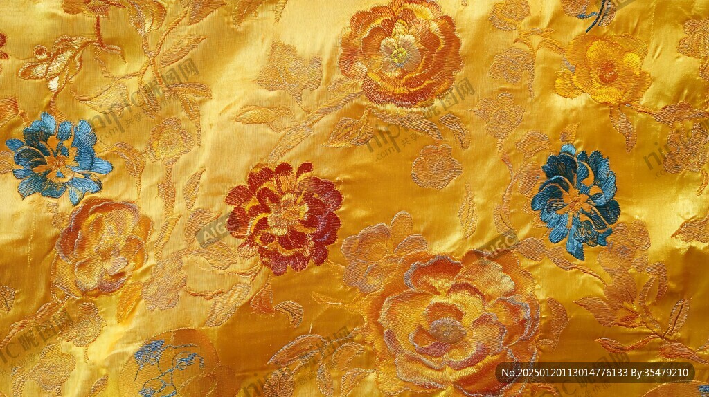 金丝织锦花缎面