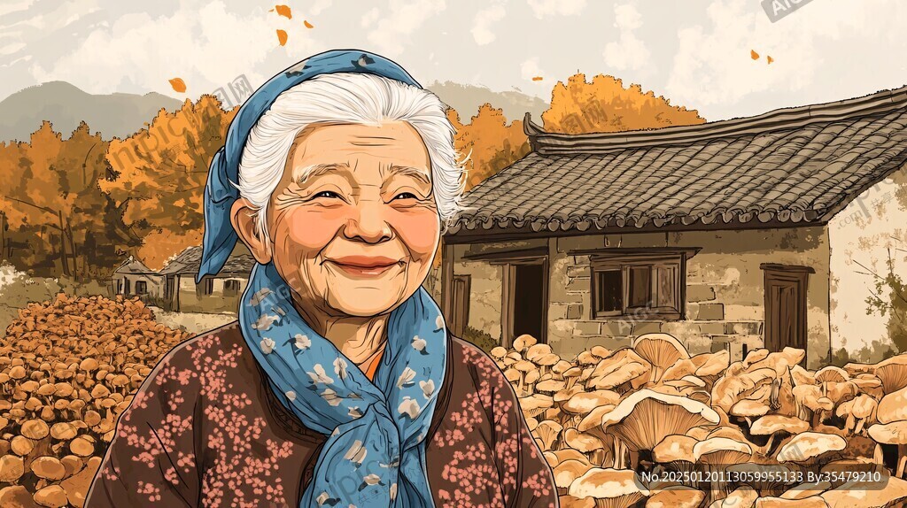 外婆插画