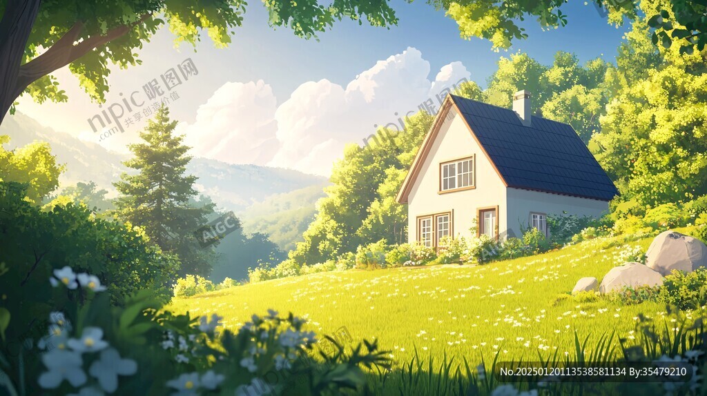 夏天里的乡间小屋