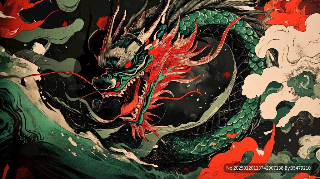 龙包装插画