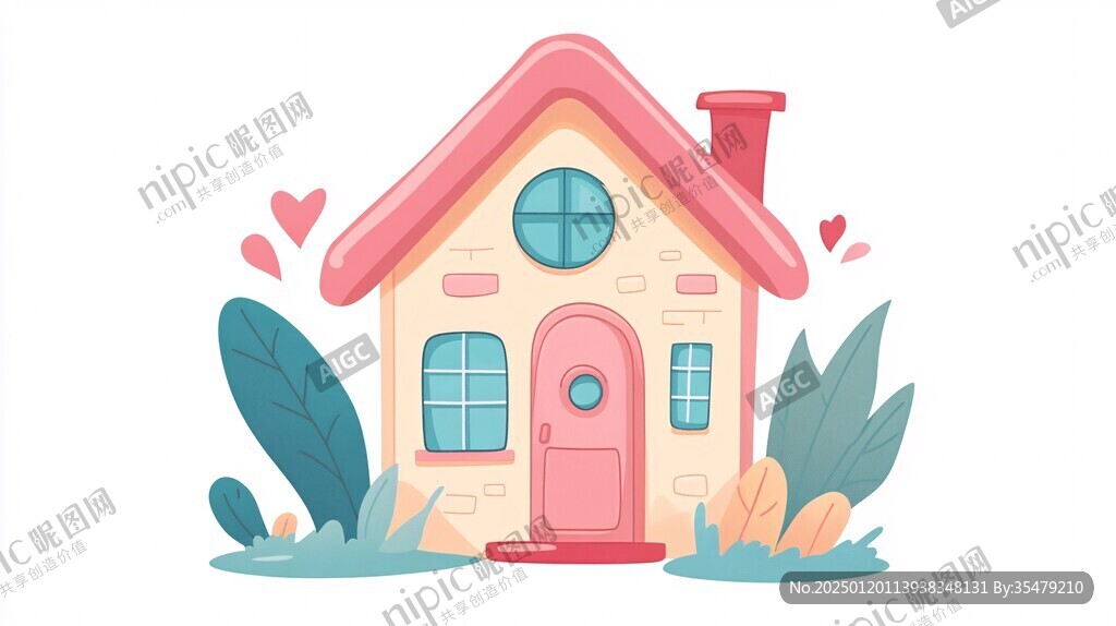 粉色卡通小屋