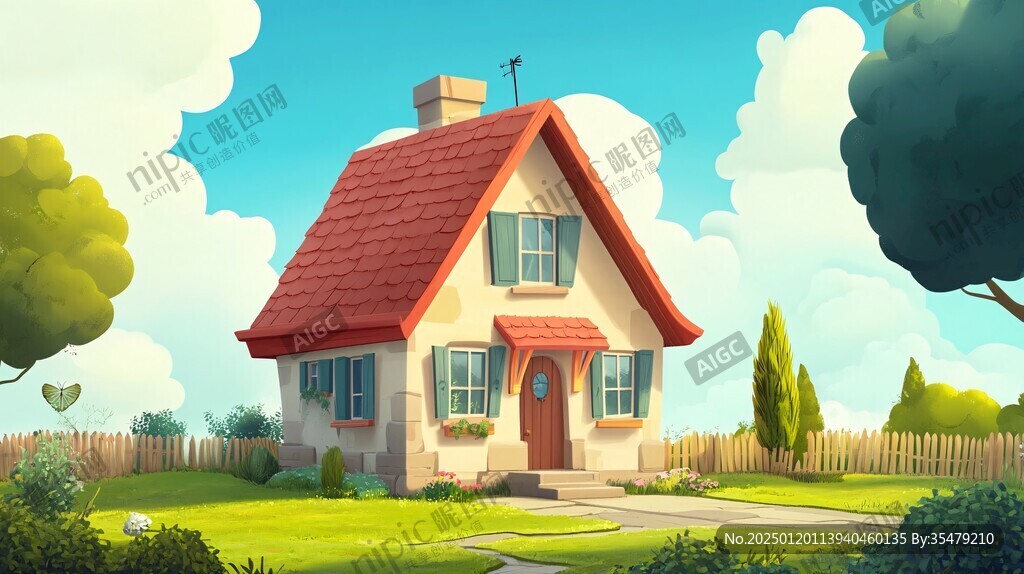 小洋房插画
