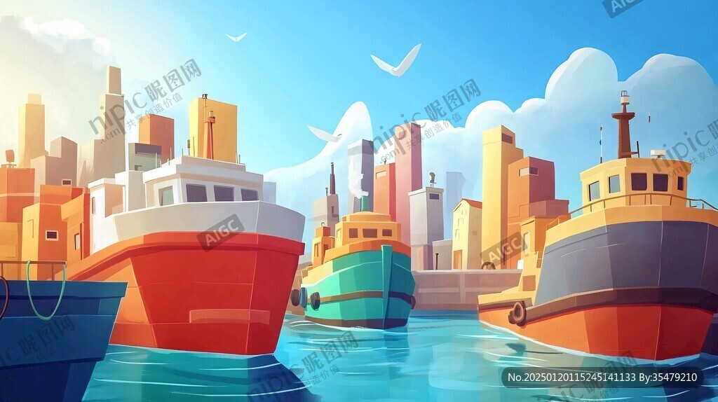 海港插画