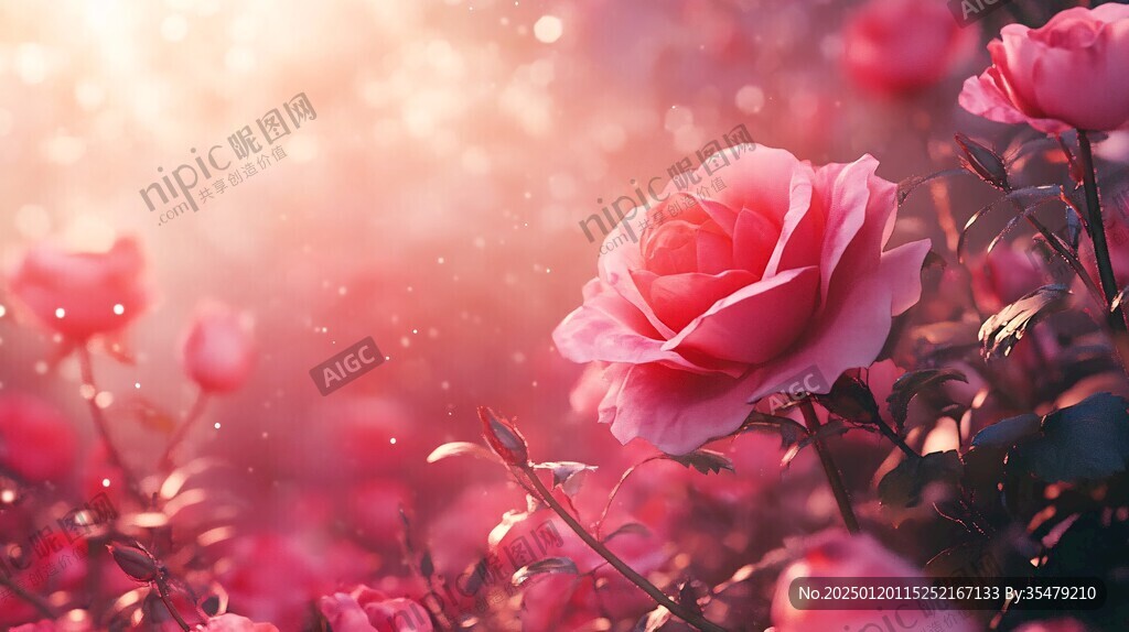 春日绚丽炫丽温柔玫瑰