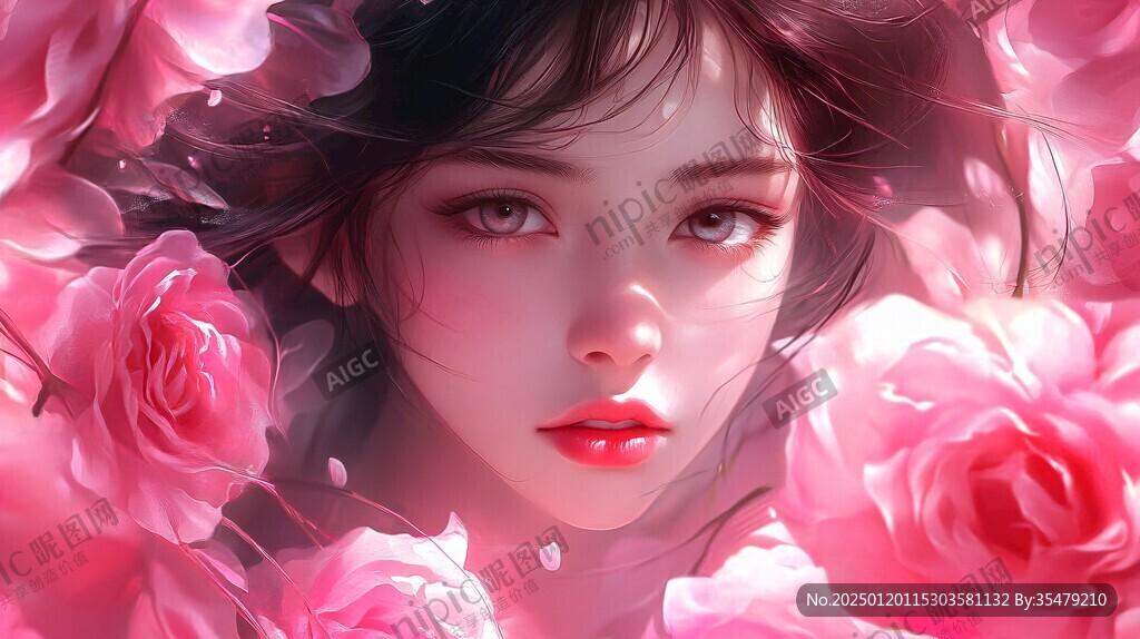 数字美女插画
