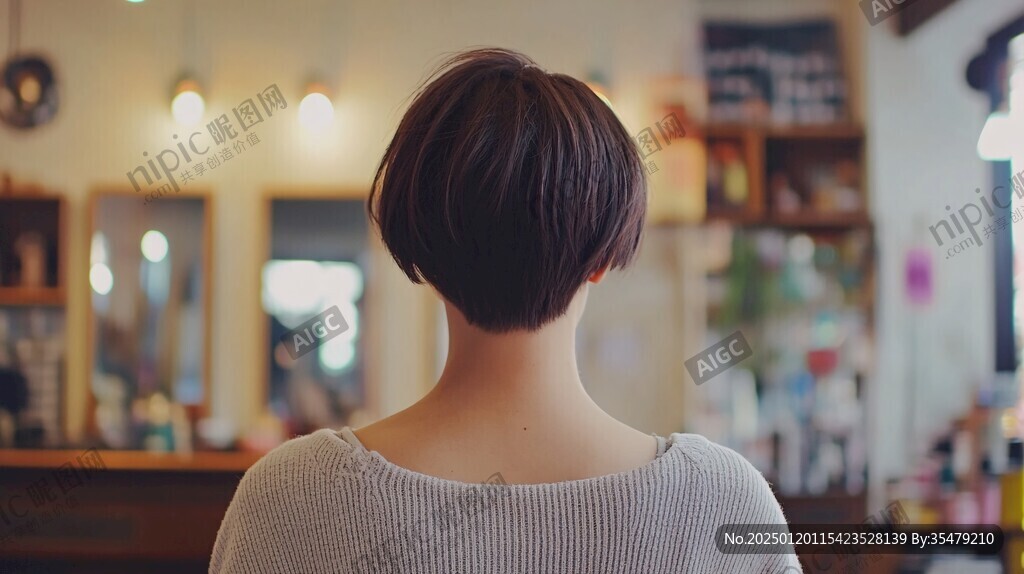 短发女人背影