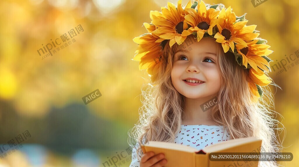 怡然自得的小女孩壁纸