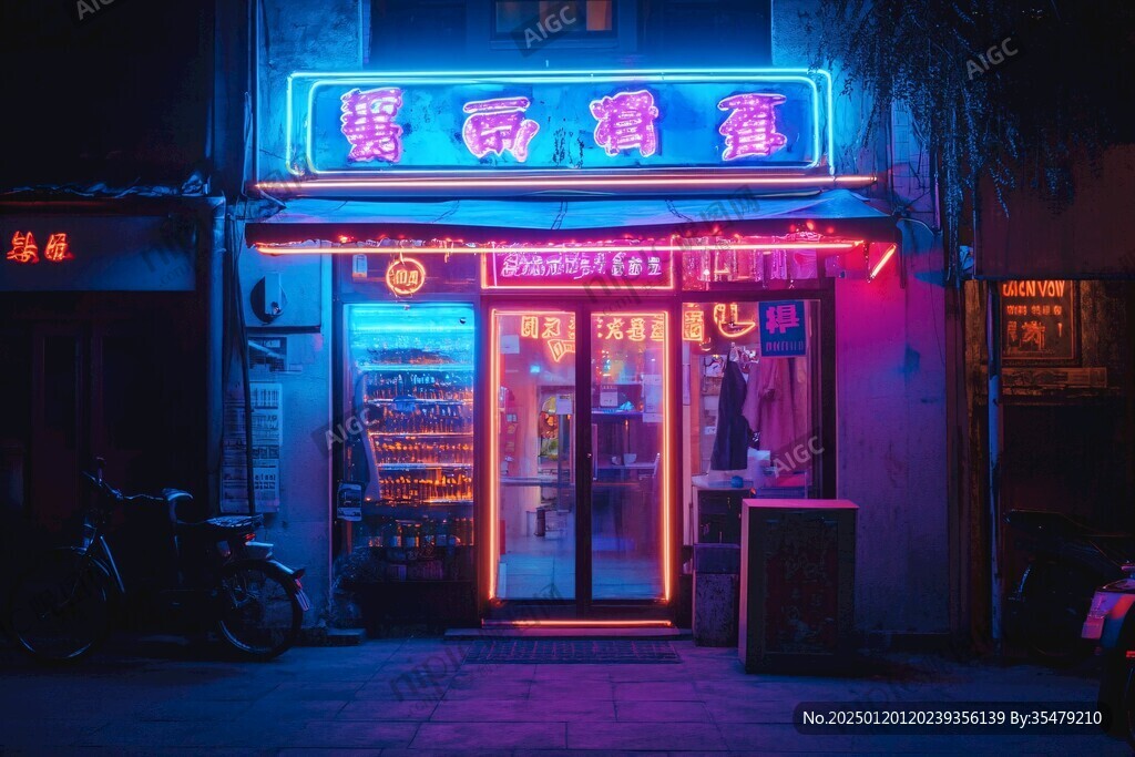 小卖部夜景
