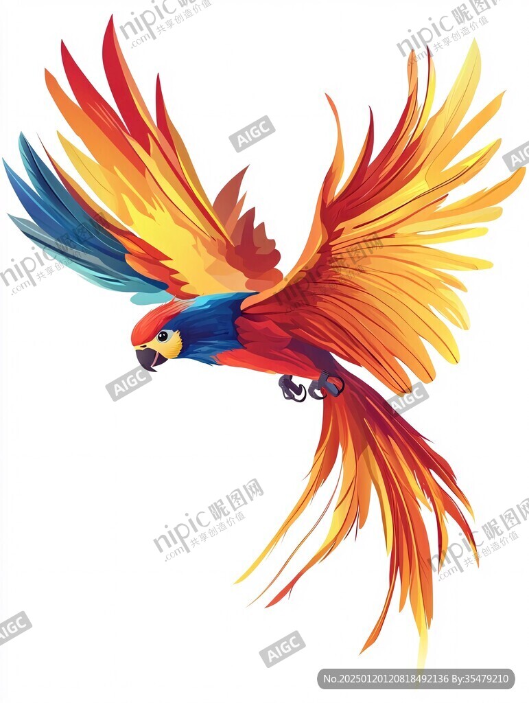 彩色鹦鹉插画