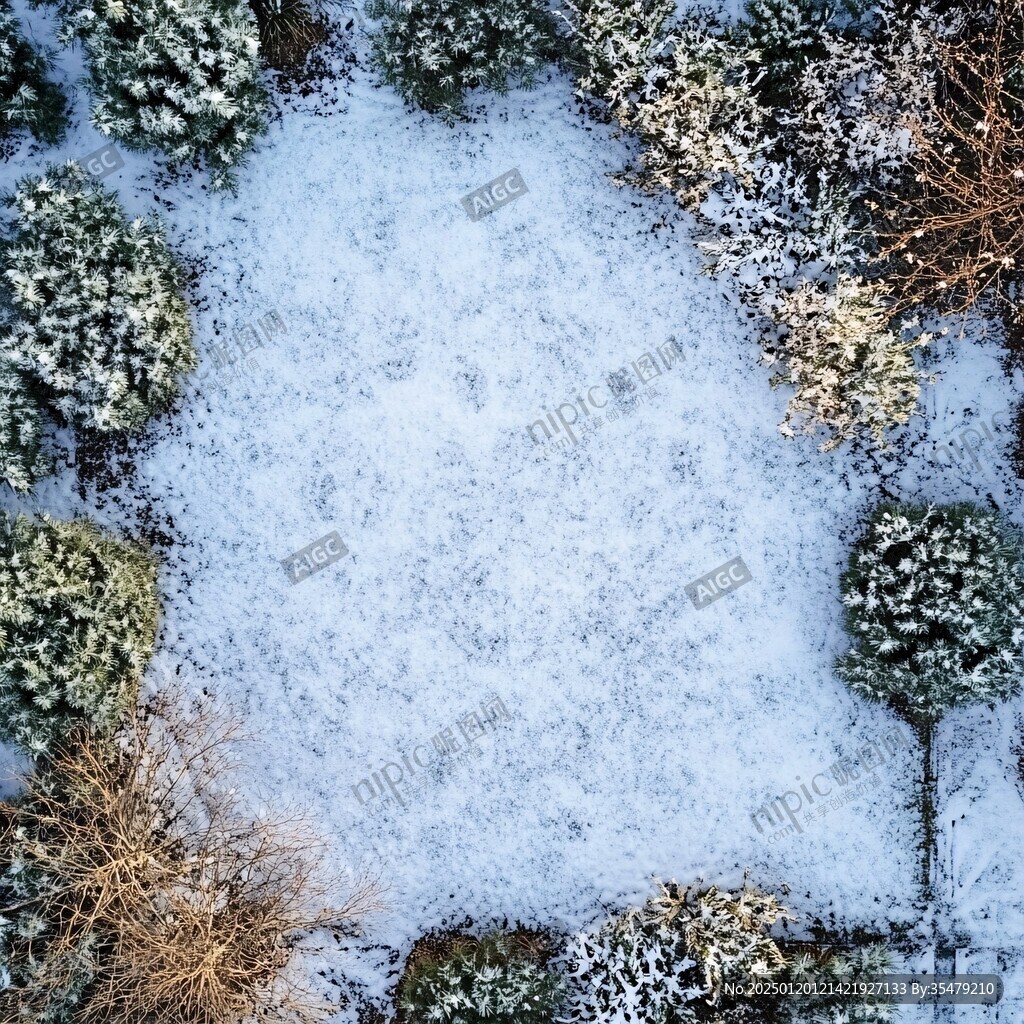 下雪俯拍