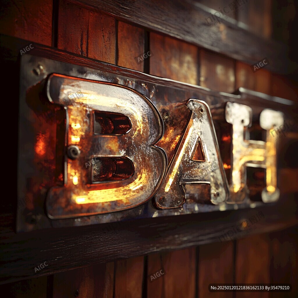 工业风复古立体发光字