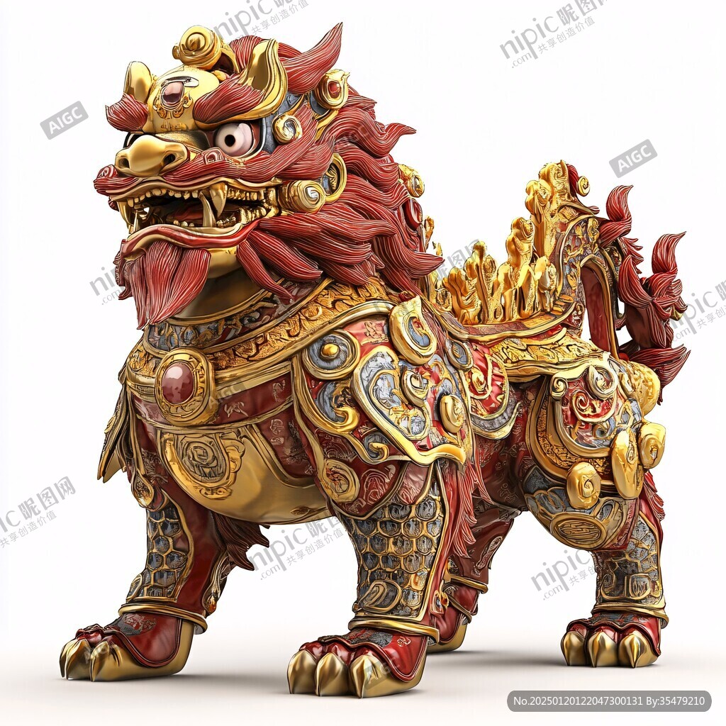 新中式舞狮雕塑