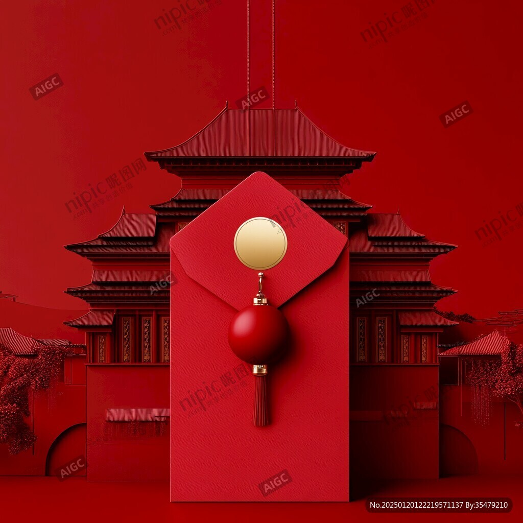 红色海报场景