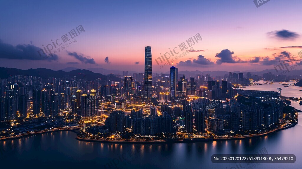 维港落日
