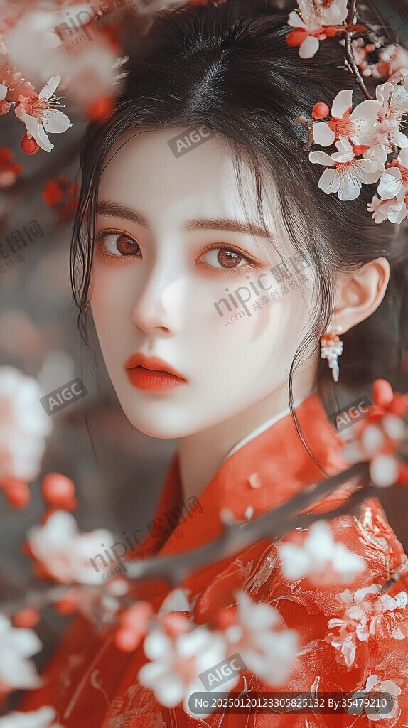 红色古装少女