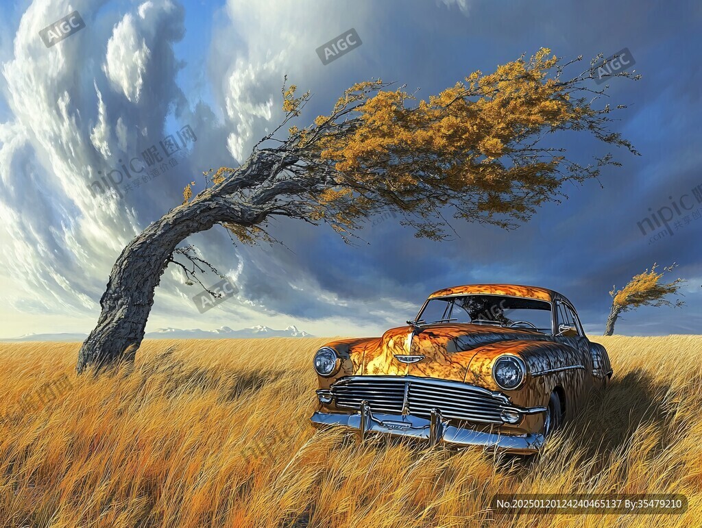 汽车风景画