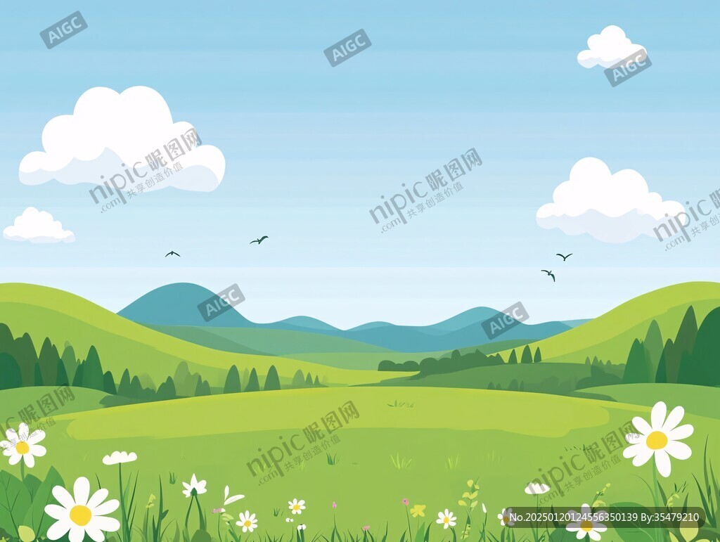 扁平风自然风景