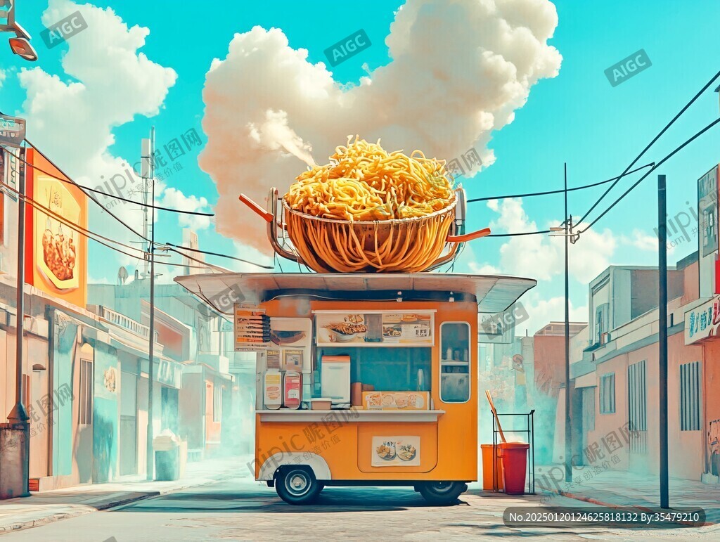 车仔面插画