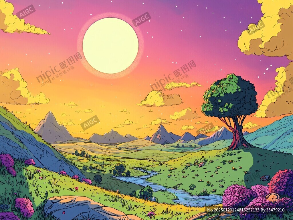 风景场景插画