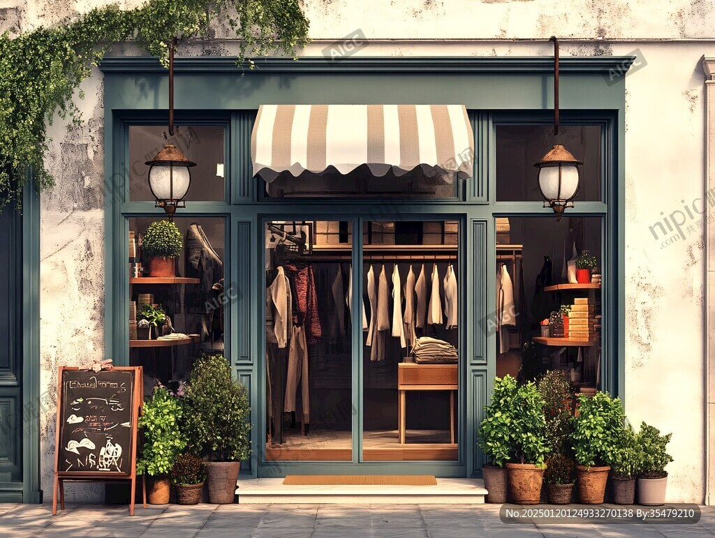 美式服装店门头