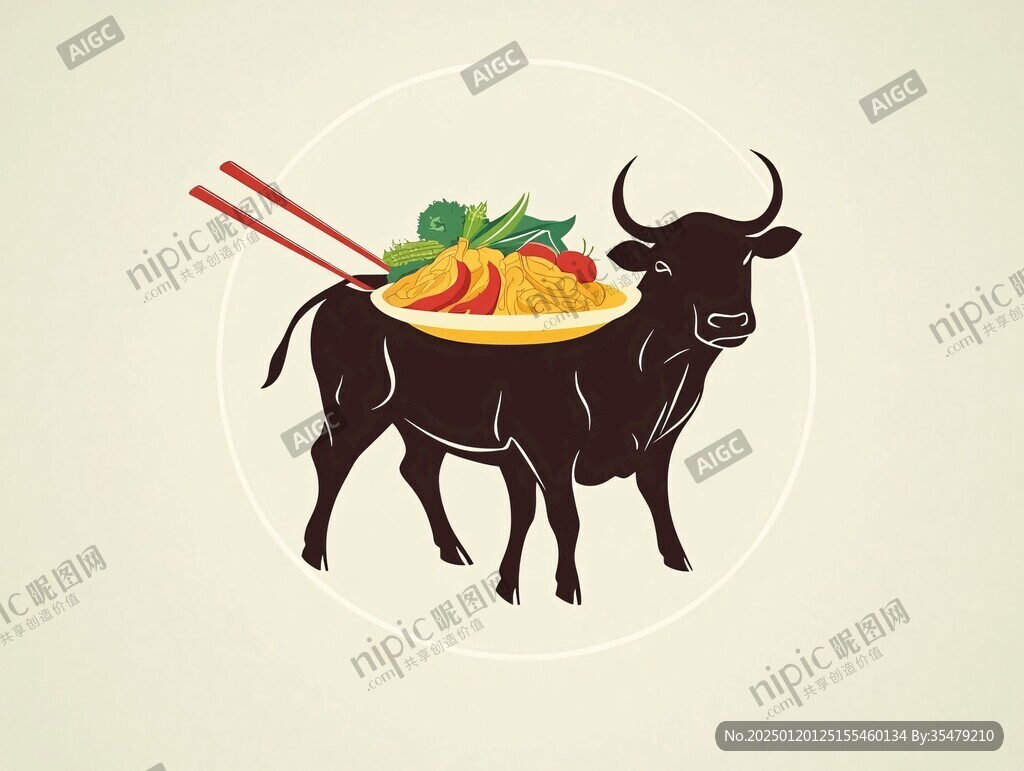 牛肉粉插画