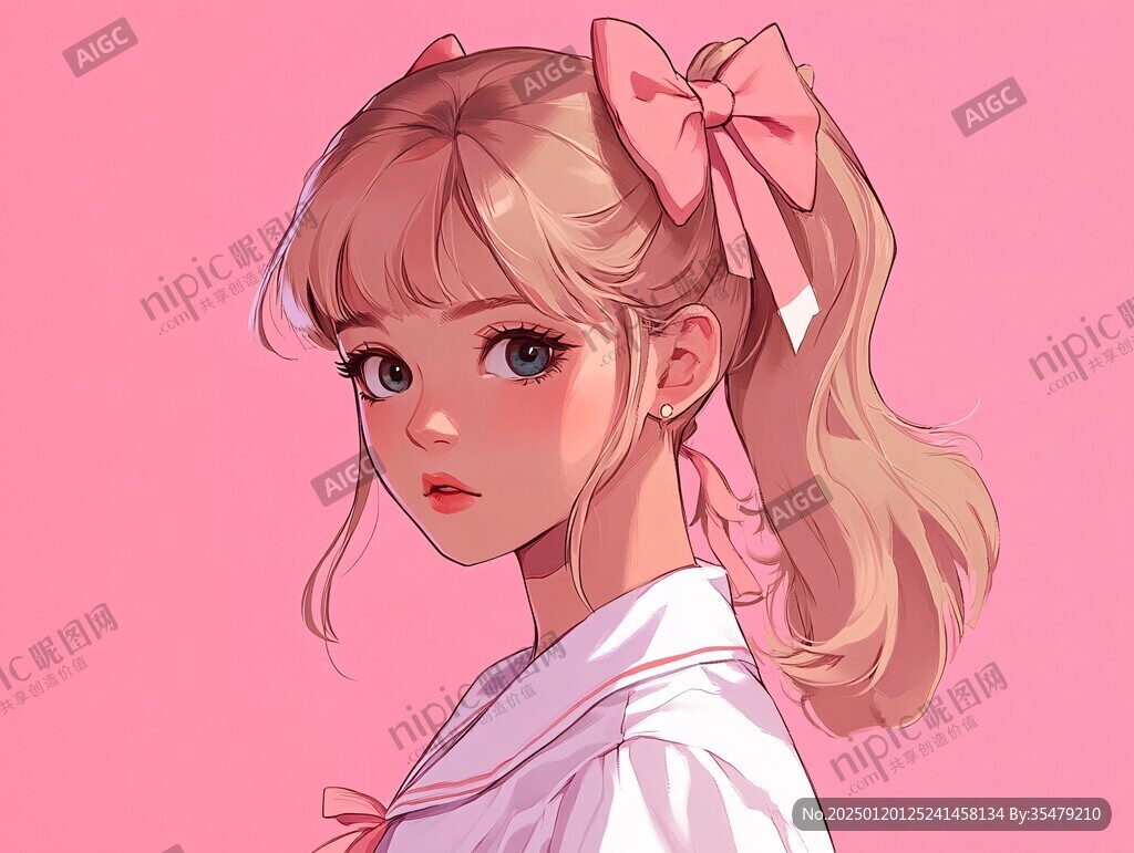 板绘少女插画