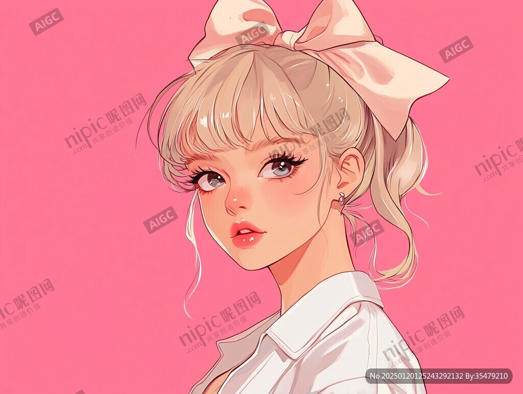 板绘少女插画